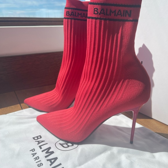 Balmain Skye Knitted Ankle Boots - Picture 2 of 4